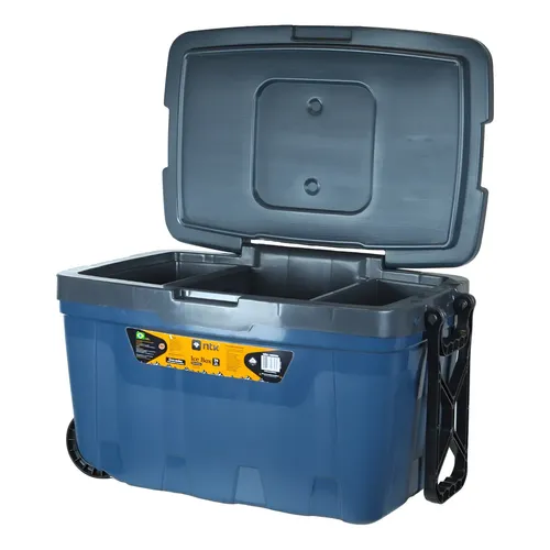 Caixa Térmica Cooler 54l Camping Praia Cinza Azul Nautika | Frete