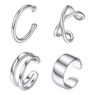 Set De 4 Pendientes De Plata De Ley 925 For Mujer Set De 4 Pendientes De Plata De Ley 925 For Mujer