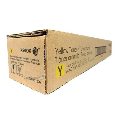 Tóner Xerox Original Color Amarillo Docucolor 240 / 242 / 250 / 252 / 260 WorkCentre 7655 7665 7675 7755 7765 7775 - Alta Capacidad 34,000 Páginas / Código 006R01220 | Cartucho Original Marca Xerox