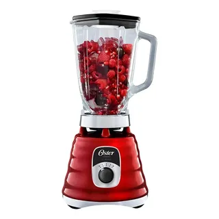 Oster Licuadora Clásica, Con 3 Velocidades, Vaso De Vidrio, Roja, Blst4126r Rojo