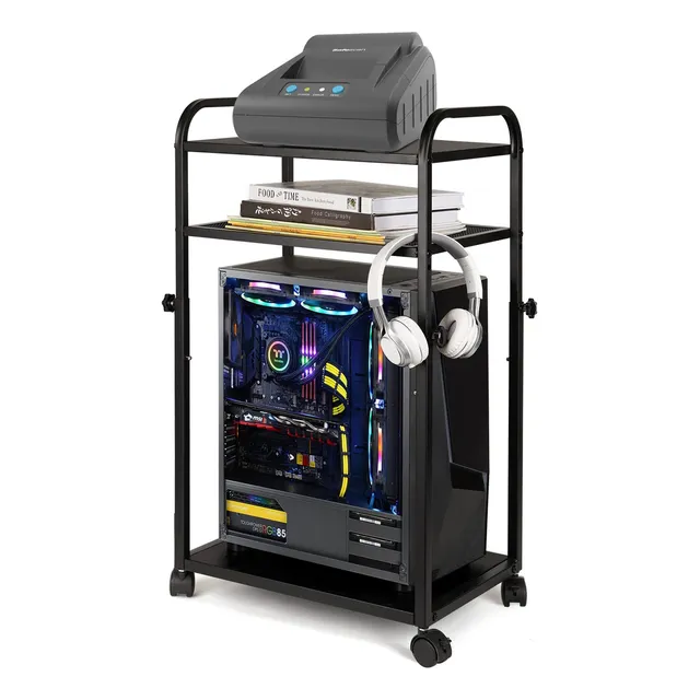 Soporte Para Pc 3 Niveles Ajustable Con Ruedas Para Oficina