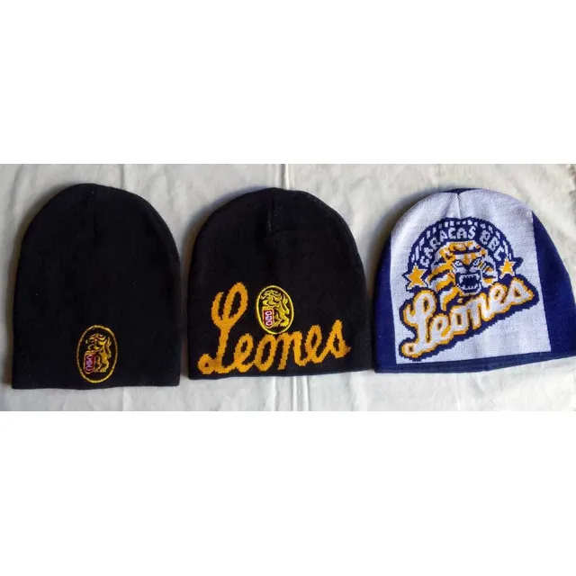 Gorras Pasamontañas Tejidas Equipo Beisbol Leones De Caracas