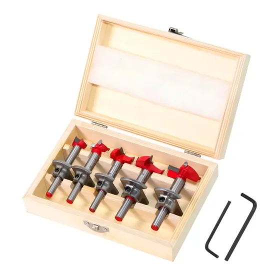 Set De 5 Brocas Forstner Con Tope Para Agujeros En Madera 