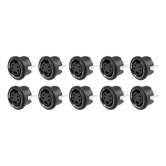 Conector Mini Din Hembra 4 Pines Chasisx 10