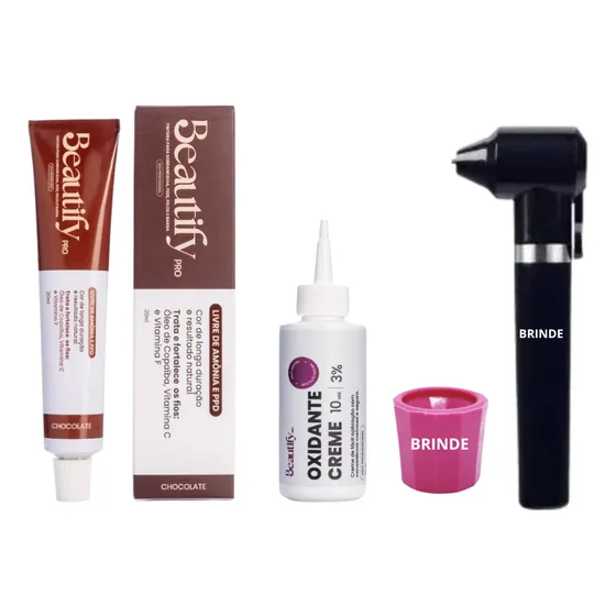 Kit Tinturas Chocolate Beautify Oxidante Creme 50ml E Dappen