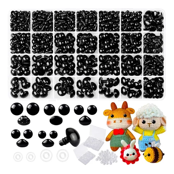 1000 Piezas De Ojos Y Narices De Seguridad Amigurumi