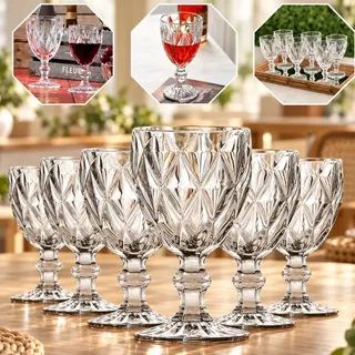 Jogo De Taças Diamond Vidro Taça De Vinho 330Ml