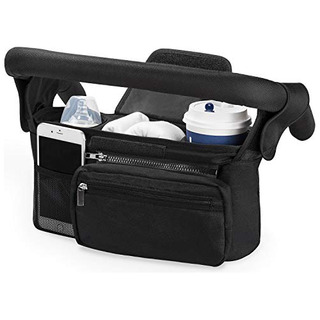 Bolsa Para Carriola Con Portavasos Correa Hombro Color Negro Bolsa Para Carriola Con Portavasos Correa Hombro Color Negro
