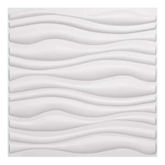 Panel Decorativo 3d Pvc Blanco Rígido Medidas 50*50 Cm Hogar