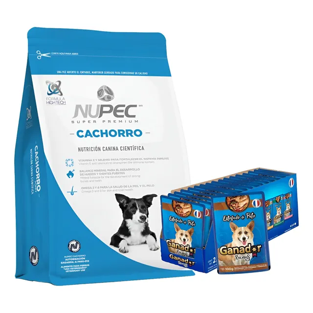 Nupec Cachorro 20 Kg + Sobres Estofado Pato 100 G (22 Pzas)