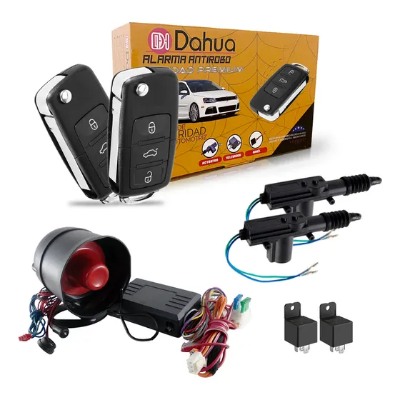 Alarma Automotriz Universal Con 2 Llaves 2 Seguros Electricos 2 Relay Y Mando A Distancia Dal020b