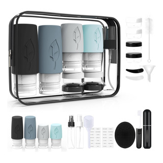 20 Botellas De Kit De Viaje Portátiles Contenedores Silicona 20 Botellas De Kit De Viaje Portátiles Contenedores Silicona