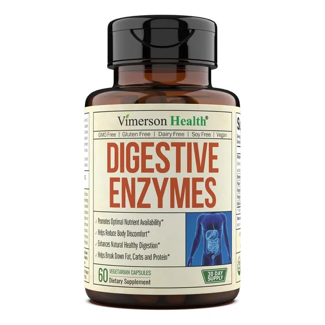 Enzimas Digestivas Vimerson Health 60 Cápsulas Sabor Sin Sabor