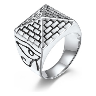 Anillo Hombre Acero Inoxidable Ojo De Horus Pirámide Egipcia Anillo Hombre Acero Inoxidable Ojo De Horus Pirámide Egipcia