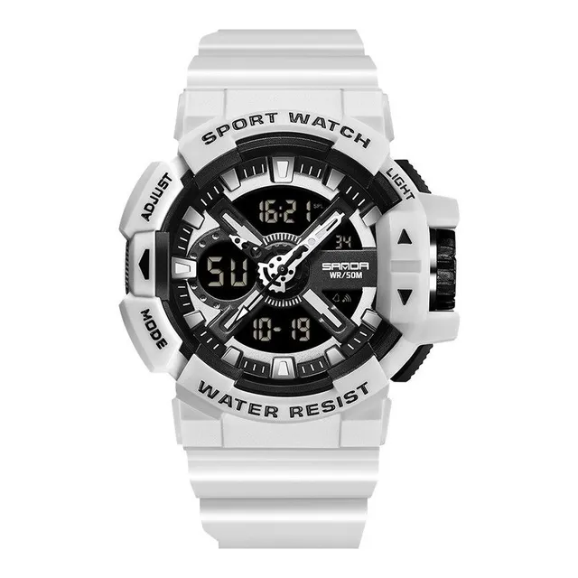Reloj Deportivo Hombre Sanda 3128 Resina Dual Timer