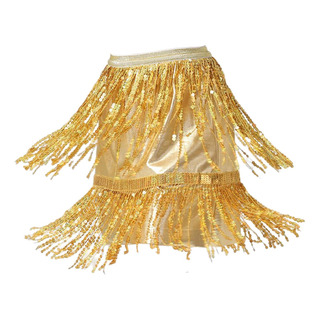 Falda Con Borlas De Lentejuelas Bufanda A La Cadera M Dorado Falda Con Borlas De Lentejuelas Bufanda A La Cadera M Dorado