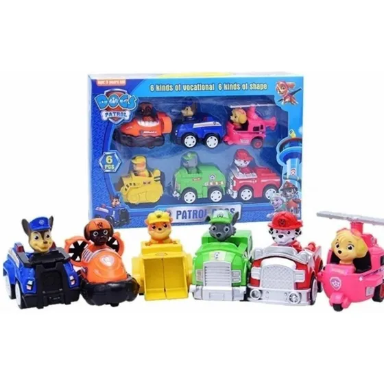 Set de 6 carros de fricción Paw Patrol Trolleys