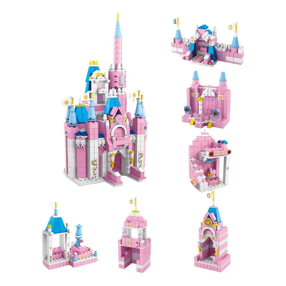 Kits De Blocos De Montar De 1000 Peças - Bloxi Versão Do Personagem Castelo Dos Sonhos