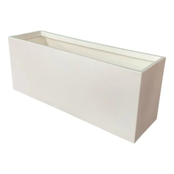 Maceta Jardinera 100x30x40 En Plástico Rotomoldeado Liso Blanco Jardinera 100x30x40