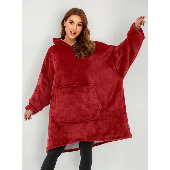 Buzo Poncho Polar Canguro Gigante Corderito Liviano Unisex