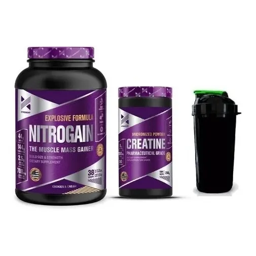 Combo Xtrenght Volumen - Nitrogain Creatina Proteina Shaker