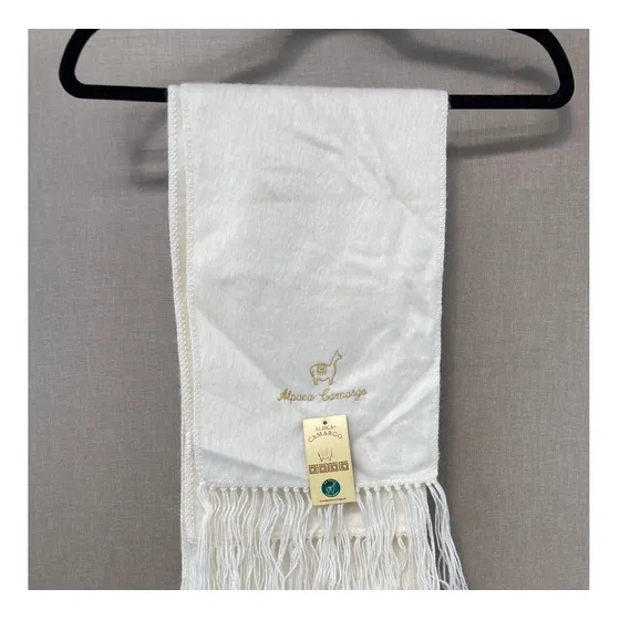Bufanda Peruana Hecha De Fina Alpaca Marca Camargo Blanca