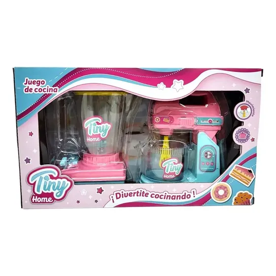 Tiny Home Linea Accesorios Cocina Electrodomesticos Juguete Color Rosa Turquesa Licuadora