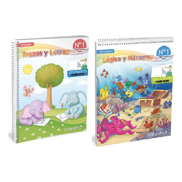Pack Trazos Y Letras 1 - Logica Y Numeros 1 Caligrafix
