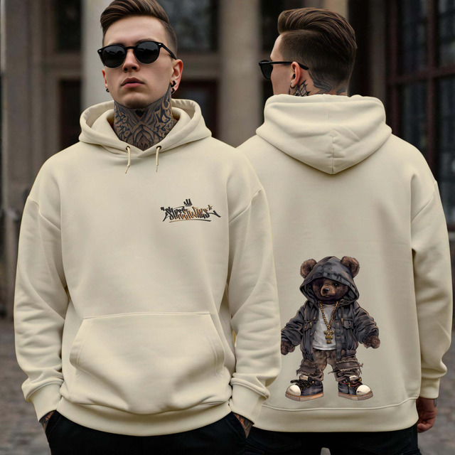 Blusa Moletom Masculina Canguru Capuz Urso Street Coleção 94 Blusa Moletom Masculina Canguru Capuz Urso Street Coleção 94