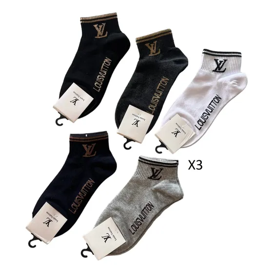 Pack De 3 Pares Variados Medias Diseñador Tobilleras Nuevas