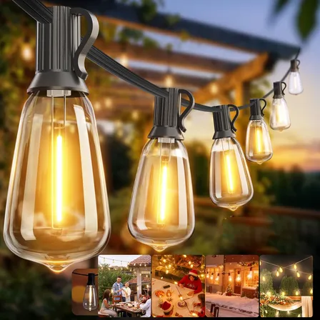 15m Incluindo Lâmpada Cordão Varal De Luzes Festão Decoração Branco-quente 220v