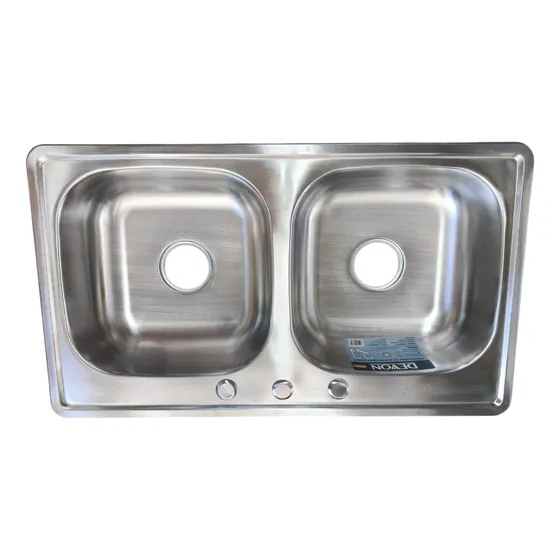 Fregadero Doble Tina De Acero Inoxidable 840x480x150mm Devon