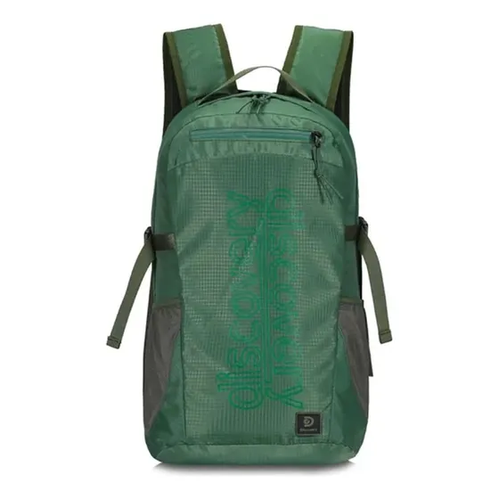 Mochila Discovery Porta Notebook Urbana Acolchada Reforzada Color Verde Militar 16943 Diseño de la tela Lisa