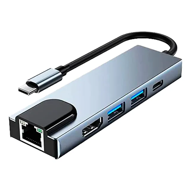 Adaptador Hub Delta 4x1 Usb-c A Usb 3.0 + Hdmi + Usb-c + Lan