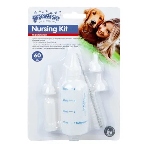 Pawise Tetero Kit Biberón Silicon P/ Mascotas Recien Nacidas