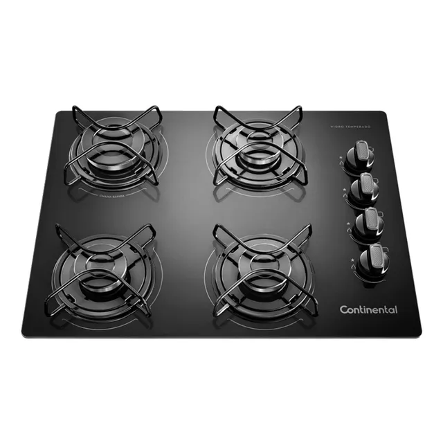 Anafe A Gas De Empotrar Continental Kc4gp Negro 4h Fama