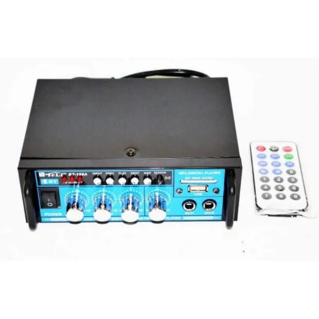 Amplificador Estéreo Bluetooth Usb Sd Mp3 Karaoke 2 Canales