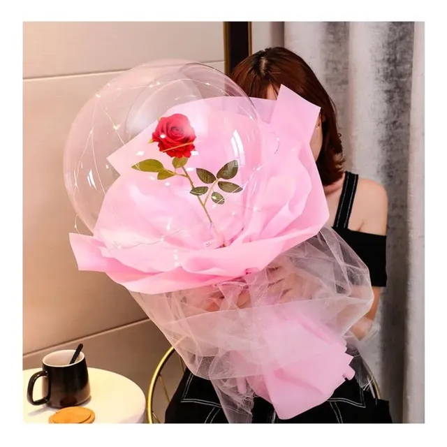 Globo Bouquet De Rosa Decoracion Led Luminoso Multicolor