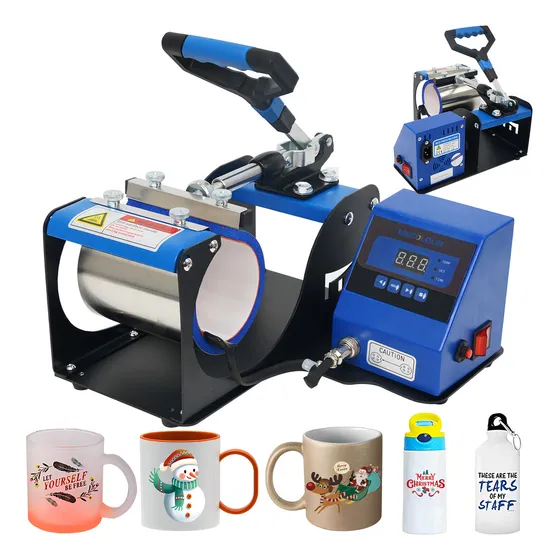 Mecolour Clássico Prensa Térmica Canecas sublimadora transfer cilíndrica cor Azul 220V