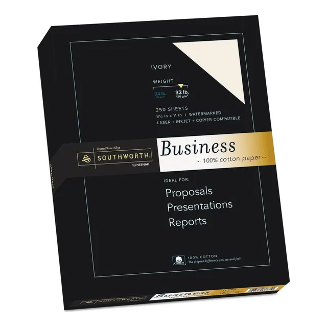 Papel Empresarial Southworth® 100% Algodón, 8 X 11, 32 Libra