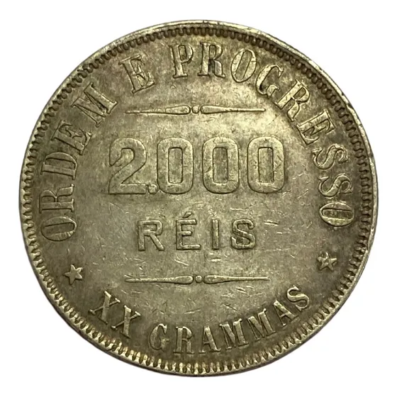 Moeda De Prata 2000 Réis 1907 Xx Gramas