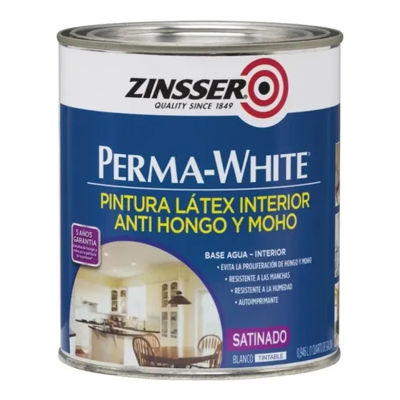Pintura Perma White Satinado 1 Lt Zinsser Antihongos