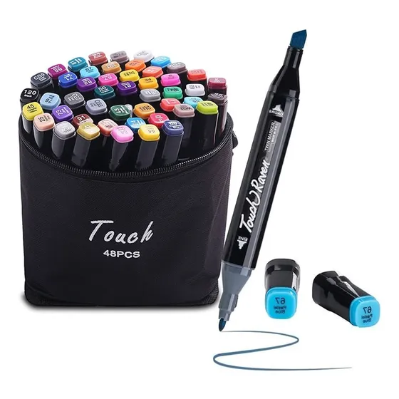 Estuche Set De Marcadores Touch Doble Punta 48 Colores