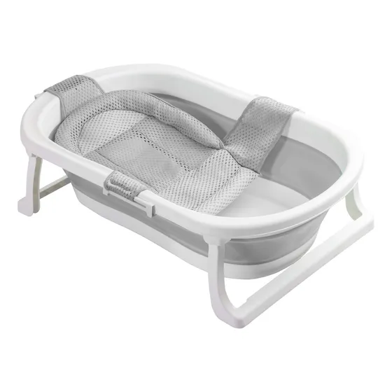 Bañera Plegable Bebe Con Hamaca Jelly Gris