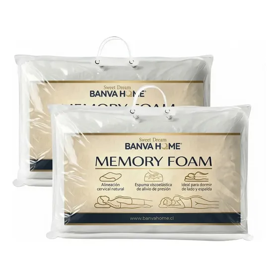 Almohada Viscoelastica Memory Foam Cervical Pack X2 Viaje Banva Home