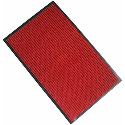 Felpudo 16.0 X 24.0 In Color Rojo Parte Trasera Goma Para Al