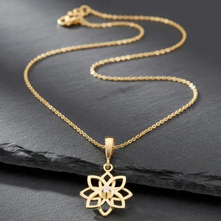 Melhor Presente Feminino Rommanel Colar Com Pingente Flor Dourado