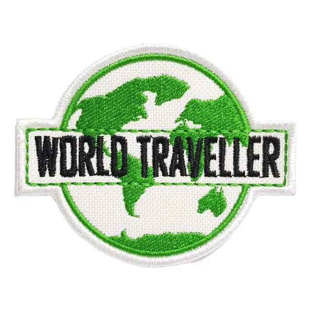Patch Bordado Aplique Termocolante Mochileiro Volta Ao Mundo