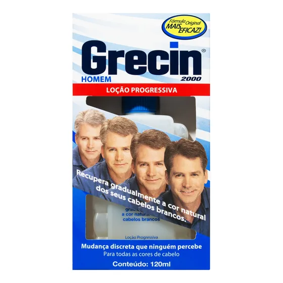 Loção Progressiva Tonalizante Grecin 2000 Matizador e Redutor de Grisalhos 120g