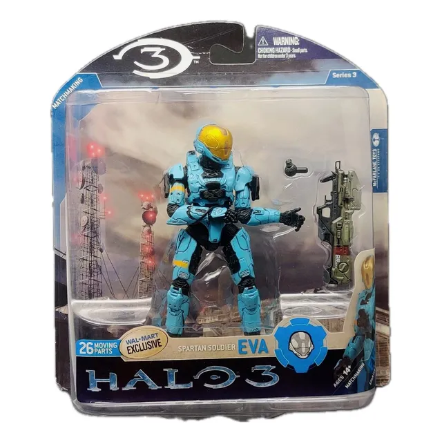 Halo 3 Spartan Soldier Eva Azul Cyan Mcfarlane Serie 3